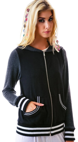 Sandra Dead Head Varsity Zip Up