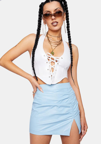 Sky Ocean Drive Vibes Mini Skirt