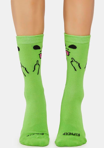 Alien Face Mid Socks