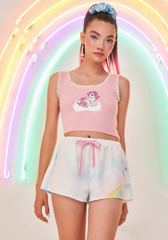 Destiny Drive Airbrushed Satin Shorts