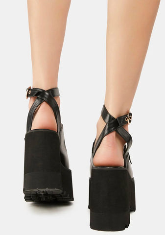 Black Gessie Platform Sandals