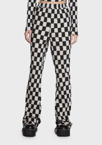 Checkered Flared Trousers