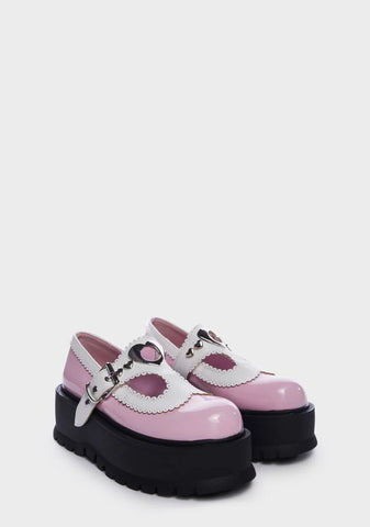 Pink Slacker-23 Mary Jane Platforms