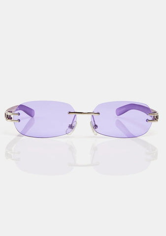 Holla Purple Oval Sunglasses