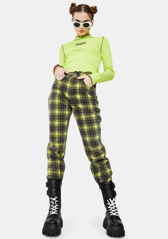 TUTTI FRUTI STRIPED DENIM MOM JEANS