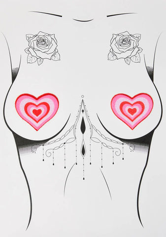 Red And Pink Velvet Heart Pasties