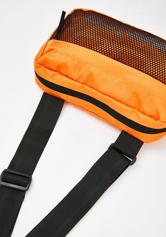 Neon Orange Mesh Shoulder Bag