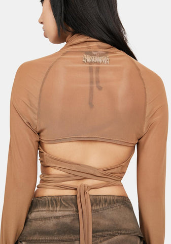 Atmosphere Long Sleeve O-Ring Wrap Top