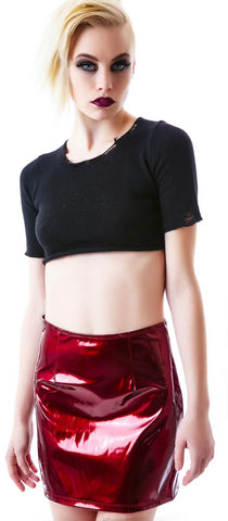 Slick PVC Zipper Skirt