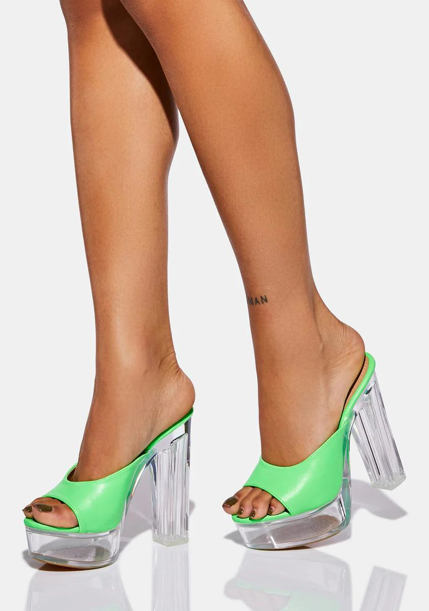 Lime Dreamful Platform Heels