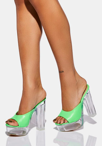 Lime Dreamful Platform Heels