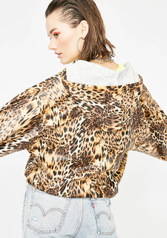 Leopard Fever Zip Windbreaker