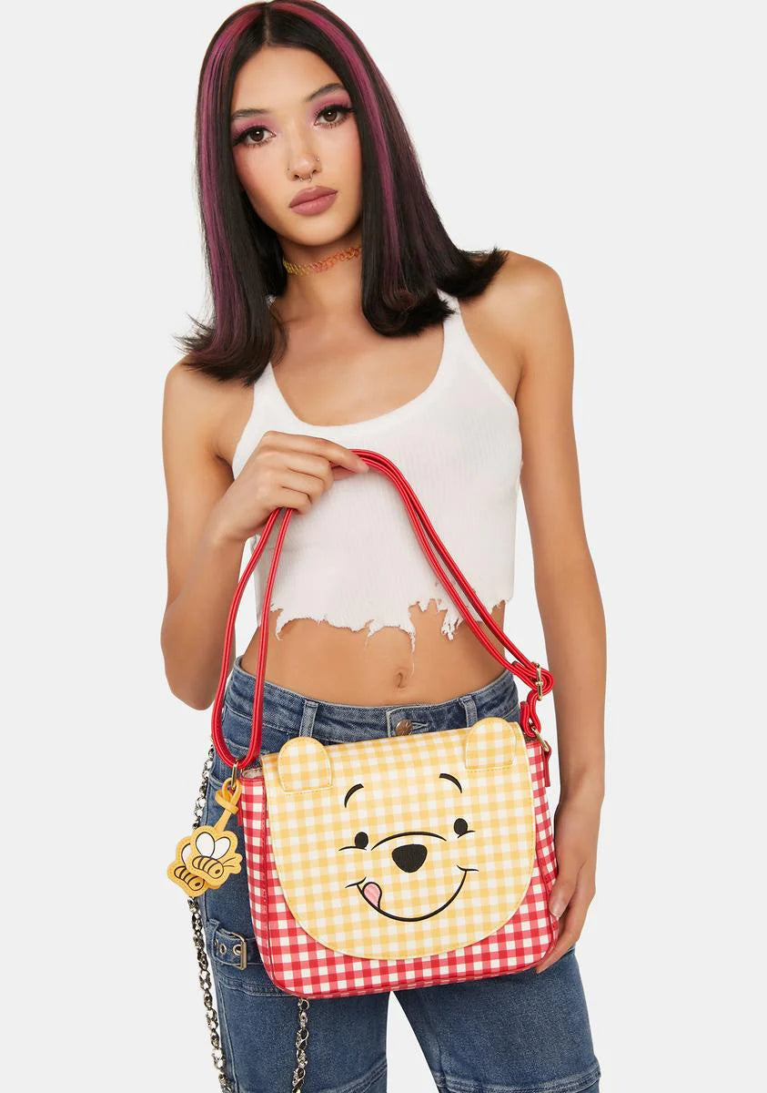 Winnie The Pooh Gingham Cosplay Crossbody Bag