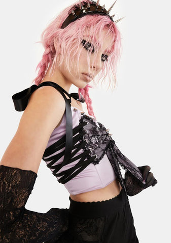 Faded Away Bow Corset Top