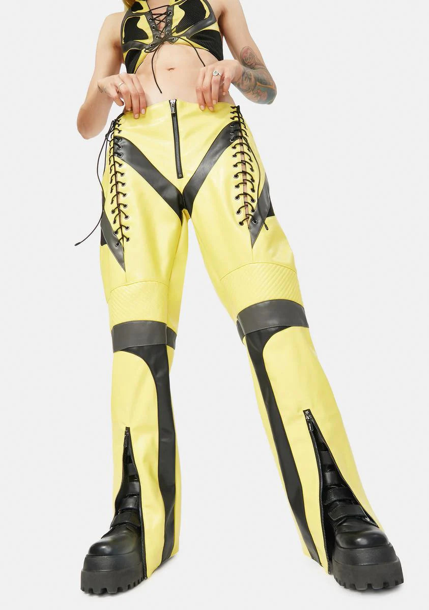 Yellow Sneaker Moto Trousers