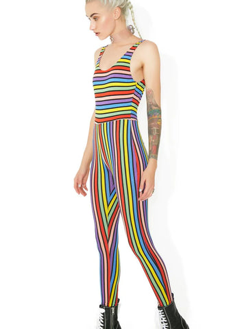 Over The Rainbow Striped Jumpsuit