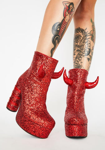 Date The Devil Glitter Boots