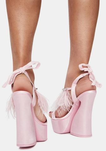 Turn Up The Glam Feather Heels