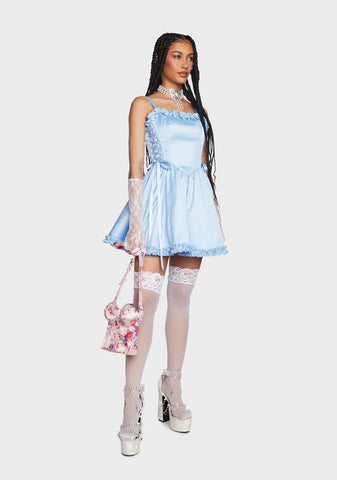 Takes The Cake Mini Dress - Light Blue