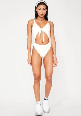 Angel Tie Front Cheeky One Piece Bikini