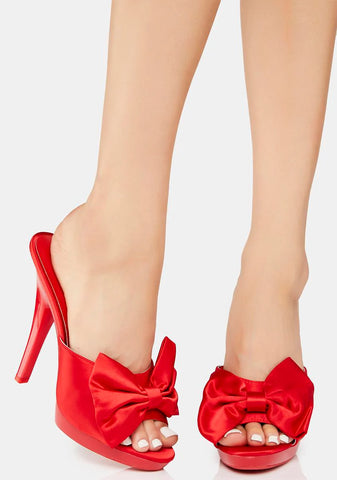 Red Sasha Bow Stiletto Heels