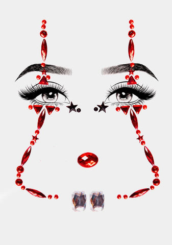 Scared Straight Clown Adhesive Face Jewels