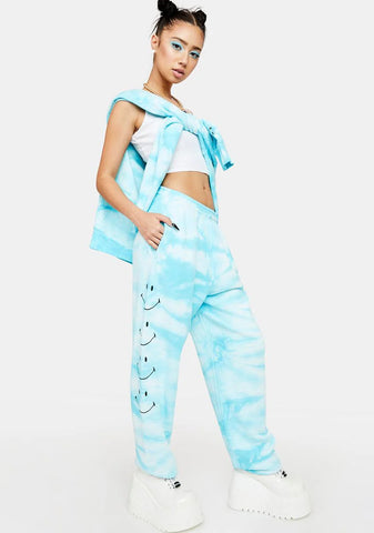 Smiley Embroidered Sweatpants