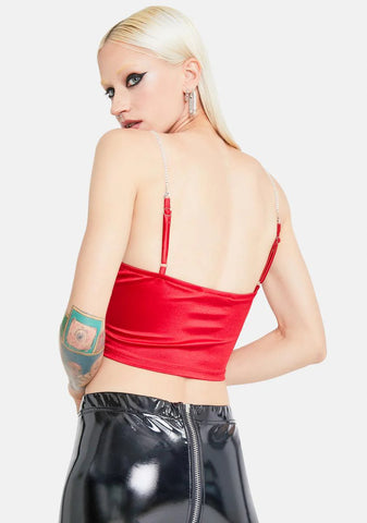 Hot Better Be Satin Corset Crop Top