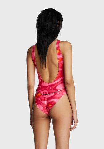 Pink Lava Cut Out Bodysuit