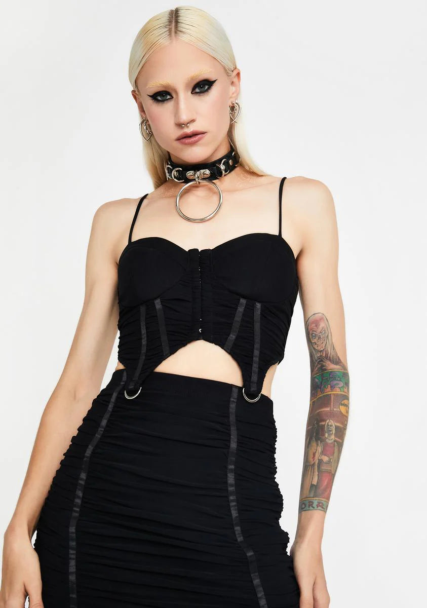 Onyx In The Spotlight Bustier Crop Top