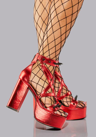 Blood Moon Rising Pentagram Sandals