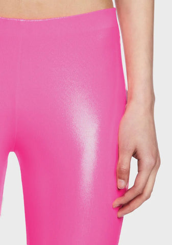 Pink Shimmer Flare Pants
