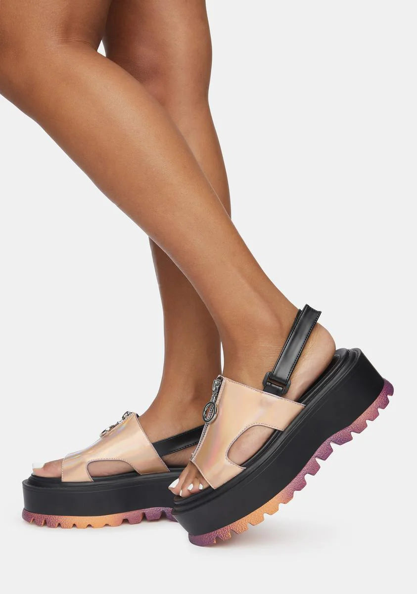 Crimson Platform Sandals