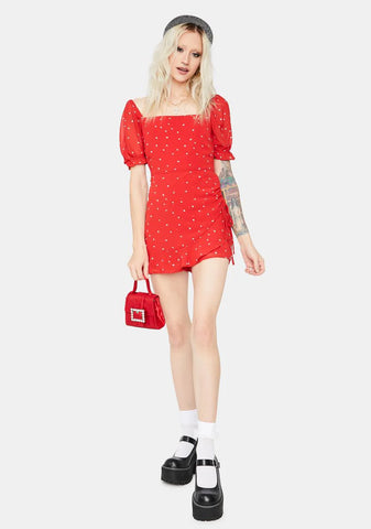 Bye Bye Birdie Polka Dot Wrap Romper