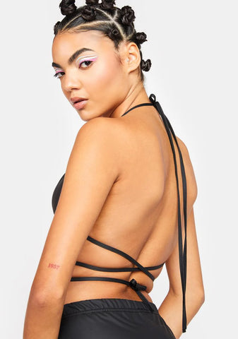 Dark Power Hour Wrap Bra Top