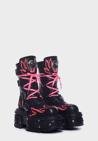 Pink M-Tank015-C6 Platform Boots