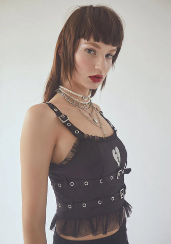 Sad Or Something Heart Crop Top