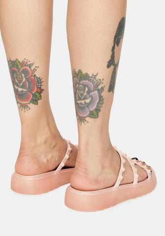 Blush In A Mood Studded Slides