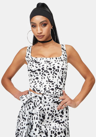 Dalmatian Print Corset Top