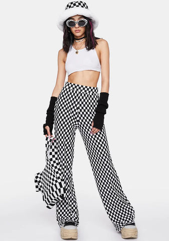 Checkered Knit Pants