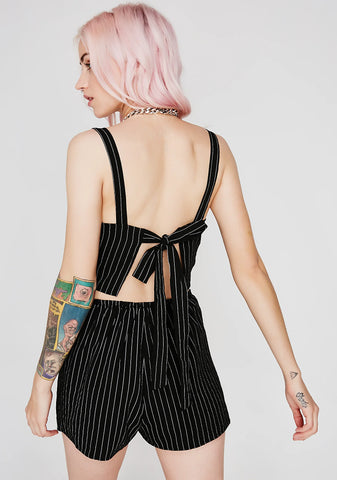 Mob Life Pinstripe Romper