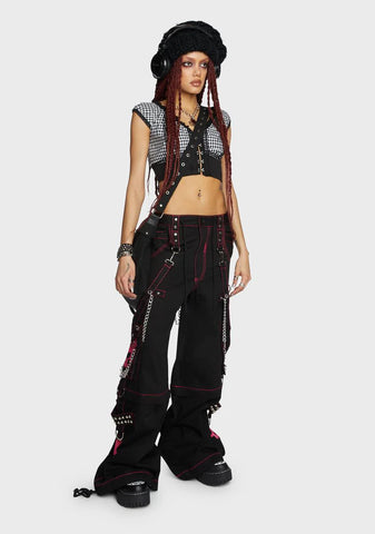 Pink Super Skull Wide Leg Pants