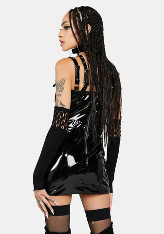 Onyx Prove Me Wrong Vinyl Mini Dress