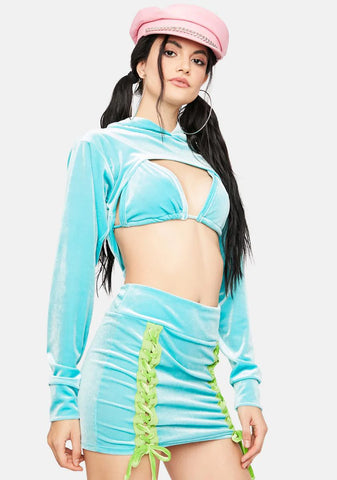 Bad Behavior Velour Cutout Hoodie