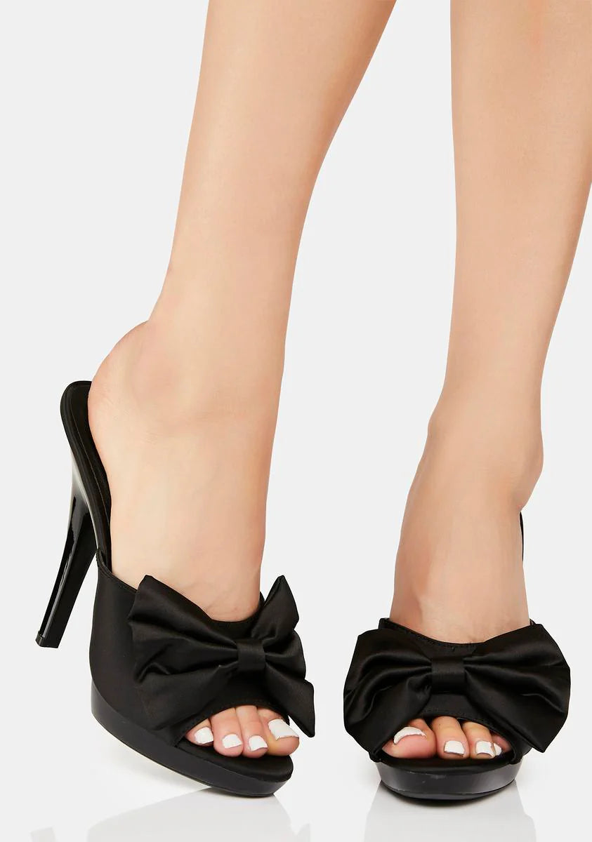Black Sasha Bow Stiletto Heels