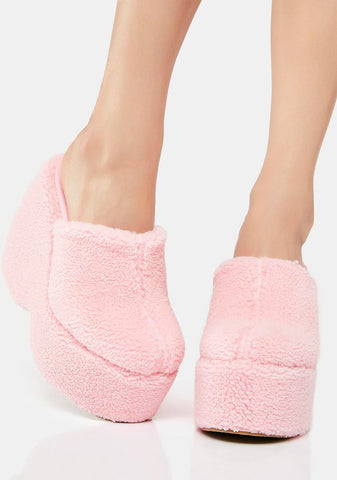 Kiss Like Cake Fuzzy Clogs