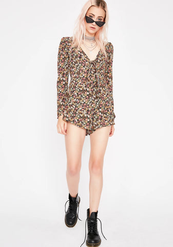 Roll In The Hay Floral Romper