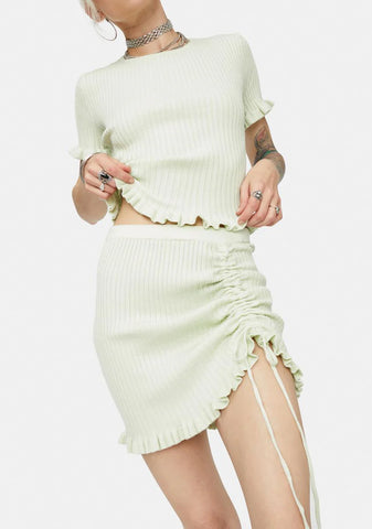 Owe Me Nothing Ribbed Mini Skirt