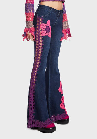 Under The Sun Crochet Jeans