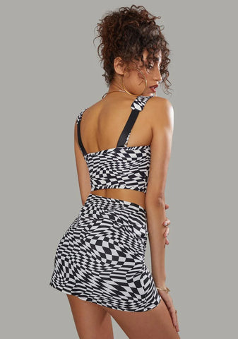 Warped Realm Checkered Mini Skirt